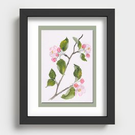 Apple blossom watercolor Recessed Framed Print