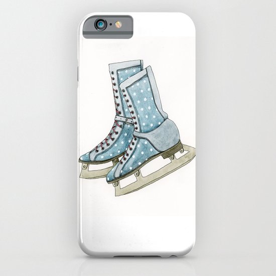 Polka dot ice skates iPhone & iPod Case