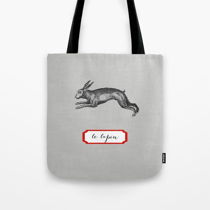 le lapin Tote Bag by her art Society6