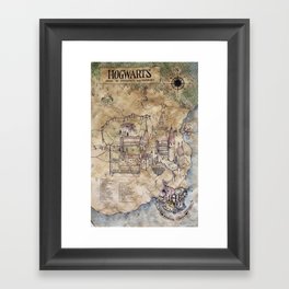 Hogwarts Map Framed Art Print