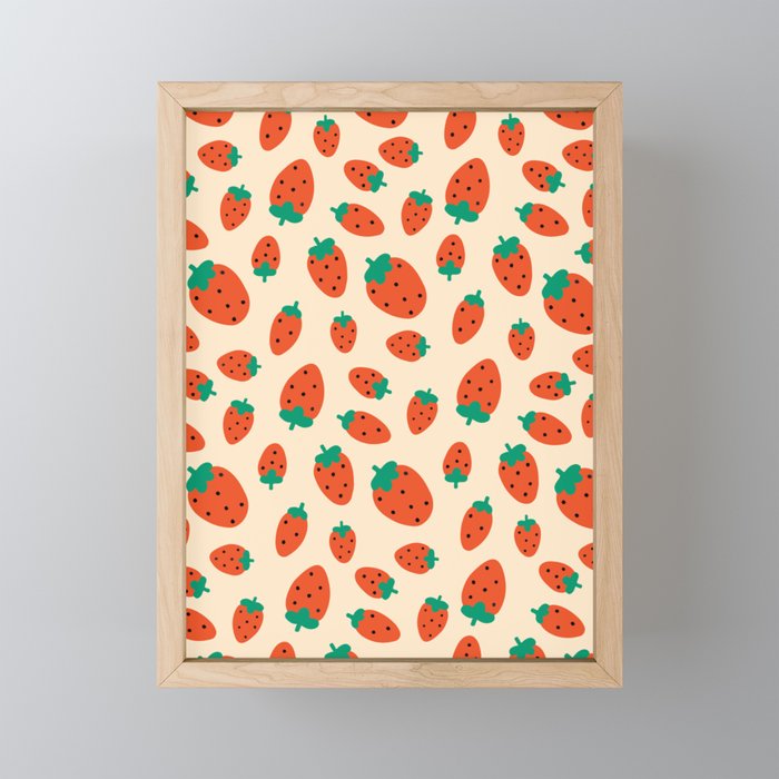 Strawberries Framed Mini Art Print