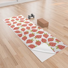Sweet Strawberries Pattern Yoga Towel