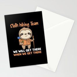 Sloth Hiking Team Fun Sloths Hiking Stationery Card