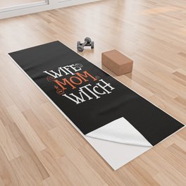 Wife Mom Witch Halloween Yoga Towel