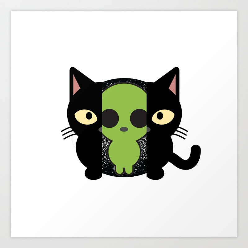 Alien Cat Furniture Design By Diegoramonart Art Print By Diegoramonart Society6