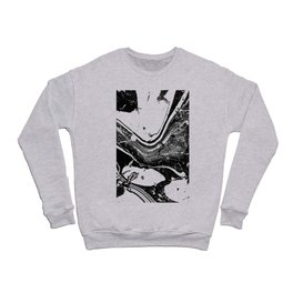 Suminagashi Abstract Black and white Marble liquid watercolor Nr.02 Crewneck Sweatshirt