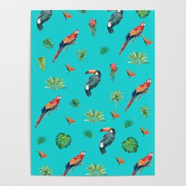 Tropical Birds Print Poster | Masks, Girls, Collage, Boys, Shirts, Dufflebags, Birds, Leggings, Tropical, Dresses 