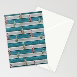 Meercat Beach Stripes Stationery Cards