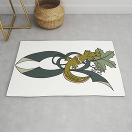 Lizard and coltsfoot leaf Rug
