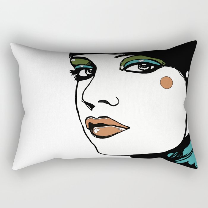Green Eyeshadow  Rectangular Pillow