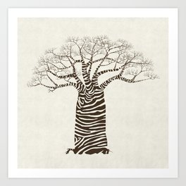 Zebra Tree Art Print