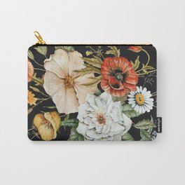 Wildflower Bouquet on Charcoal Carry-All Pouch