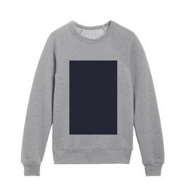 Dark Gray Blue Solid Color Pantone Dark Sapphire 19-4020 TCX Shades of Black Hues Kids Crewneck