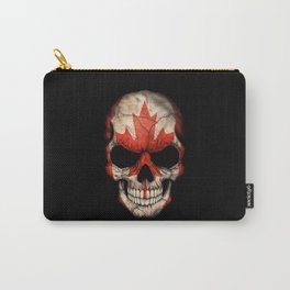 Dark Skull with Flag of Canada Carry-All Pouch