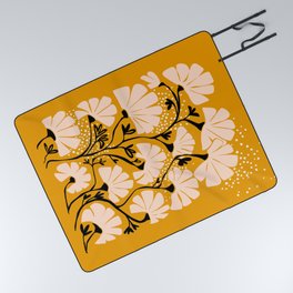 Ever blooming good vibes mustard yellow Picnic Blanket