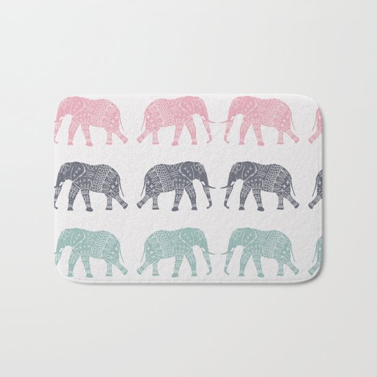 Elephant Pattern Bath Mat