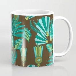 Art Deco blue and green pattern Mug