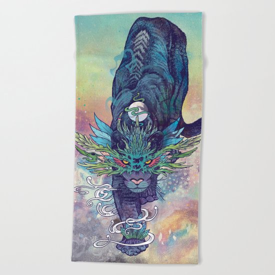 Spectral Cat Beach Towel