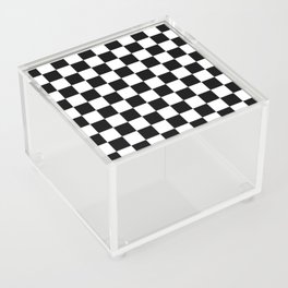 Black And White Checkered Flag Pattern Acrylic Box