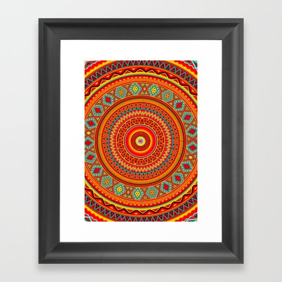 Mandala Aztec Pattern Framed Art Print