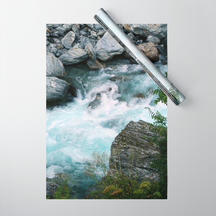 New Zealand Photography - Beautiful River Going Through The Nature Wrapping Paper