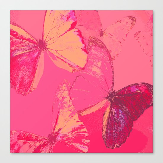 Butterflies in red shades Canvas Print