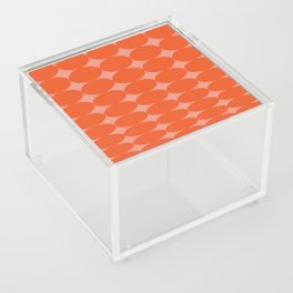Retro Round Pattern - Orange Pink Acrylic Box