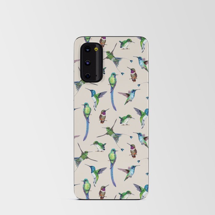 Cream Hummingbird Pattern Android Card Case