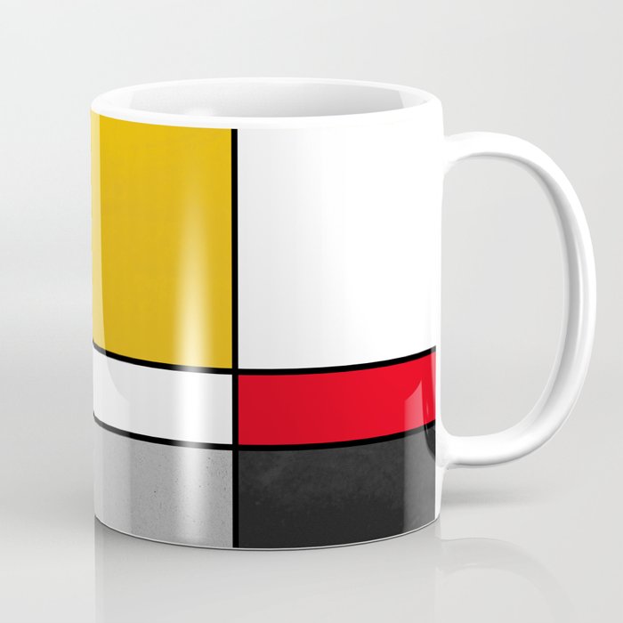 Mid century Modern yellow gray black red Coffee Mug