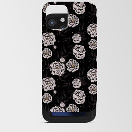 Black And White Vintage Flower Power Floral Pattern 60s 70s Retro iPhone Card Case