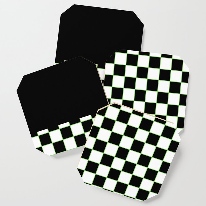 Checkered With Neon Green II Coaster
