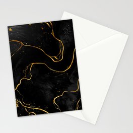 Black and gold marble Stationery Card