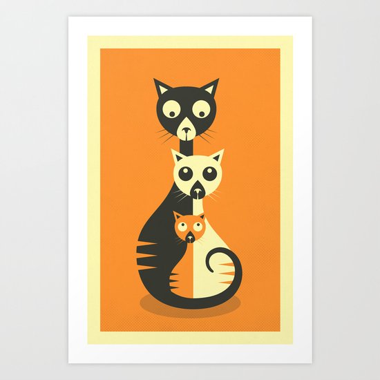 3 Cats Art Print