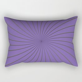 3D Purple and Gray Thin Striped Circle Pinwheel Digital Graphic Design Rectangular Pillow