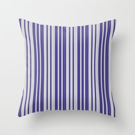 [ Thumbnail: Light Gray and Dark Slate Blue Colored Lines Pattern Throw Pillow ]