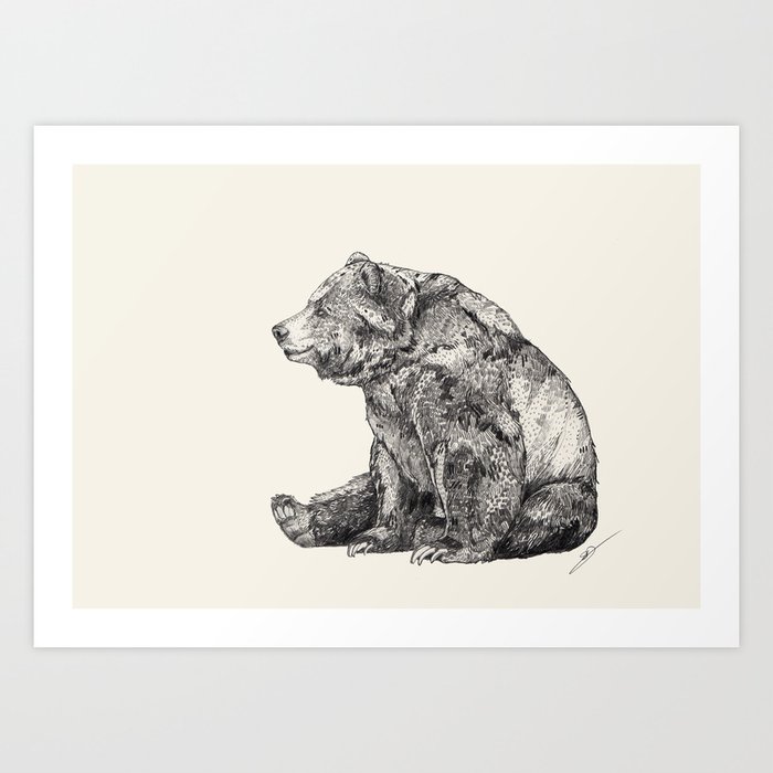 Bear // Graphite Art Print