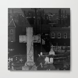 Walker Evans, Bethlehem graveyard and steel mill. Pennsylvania Metal Print