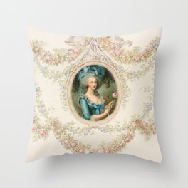 Marie Antoinette Rococo Art Throw Pillow