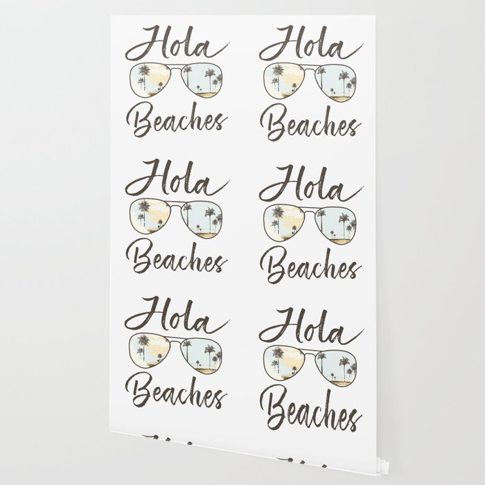 Hola Beaches Sunglasses Cute Funny Beach Vacation Palm Tree