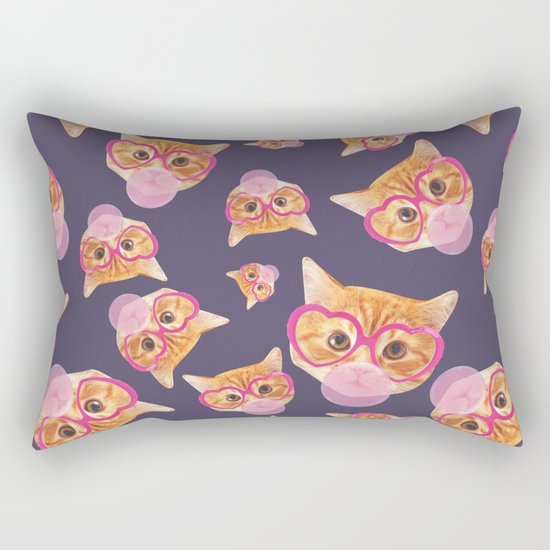 Bubblegum Cat Rectangular Pillow