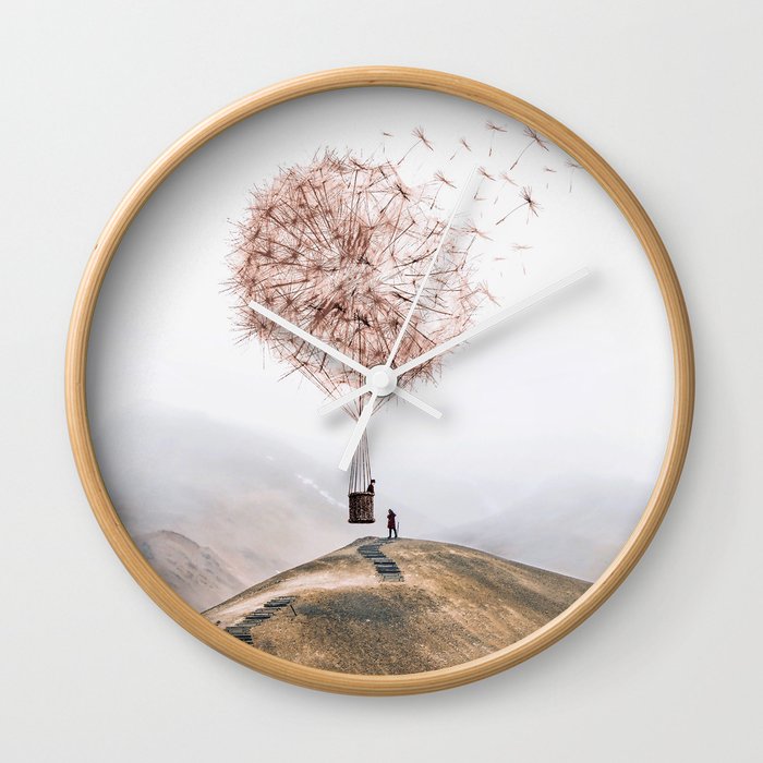Flying Dandelion Wall Clock