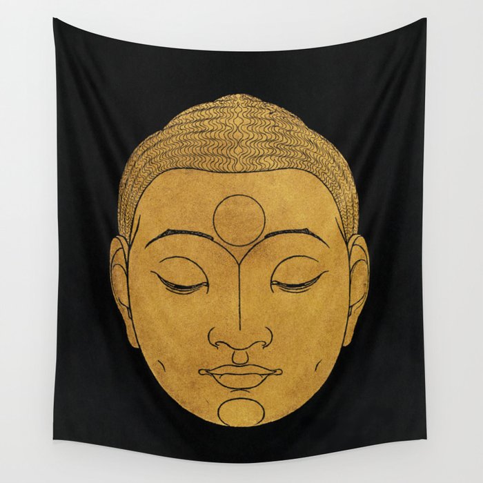 Head of Buddha by Reijer Stolk Wall Tapestry