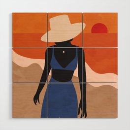 Woman at The Beach 2 Wood Wall Art