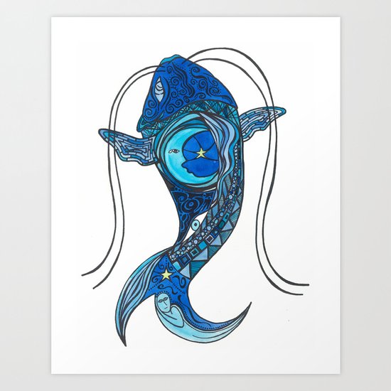 Tatoo Koi Fish Art Print