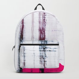 Pink Circle Straight Lines Abstract Black and White Backpack