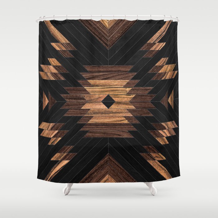 Urban Tribal Pattern No.7 - Aztec - Wood Shower Curtain