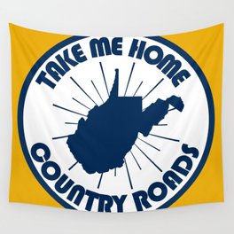 Take Me Home West Virginia Country Roads Retro Print Wall Tapestry | Morgantown, Retro, Moundsville, 304, College, Countryroads, Wheeling, Takemehome, State, Wv 