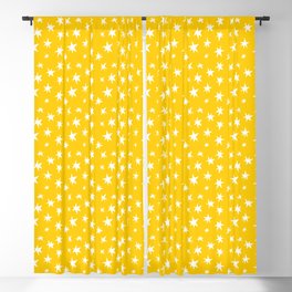 Yellow Hand-Painted Stars Blackout Curtain