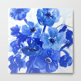 blue stillife Metal Print | Painting, Stillife, Abstract, Flowers, 3D, Illustration, Curated, Pattern, Cold, Vintage 