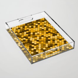 Yellow Color Hexagon Honeycomb Design Acrylic Tray